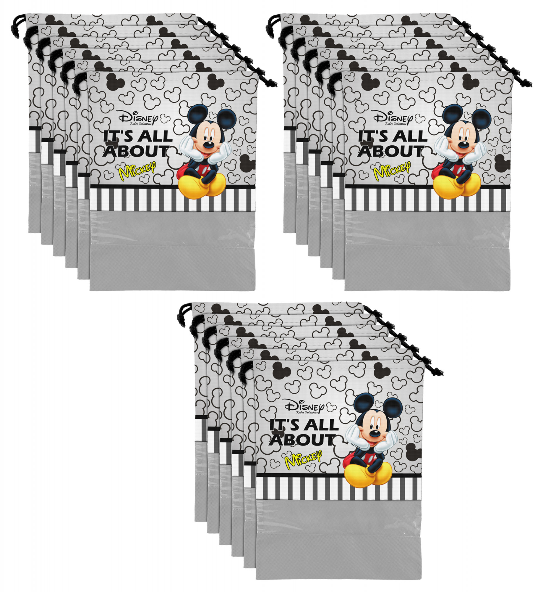 Kuber Industries Disney Mickey Print Non Woven Travel Shoe Cover, String Bag Organizer (Grey) -HS_35_KUBMART17987