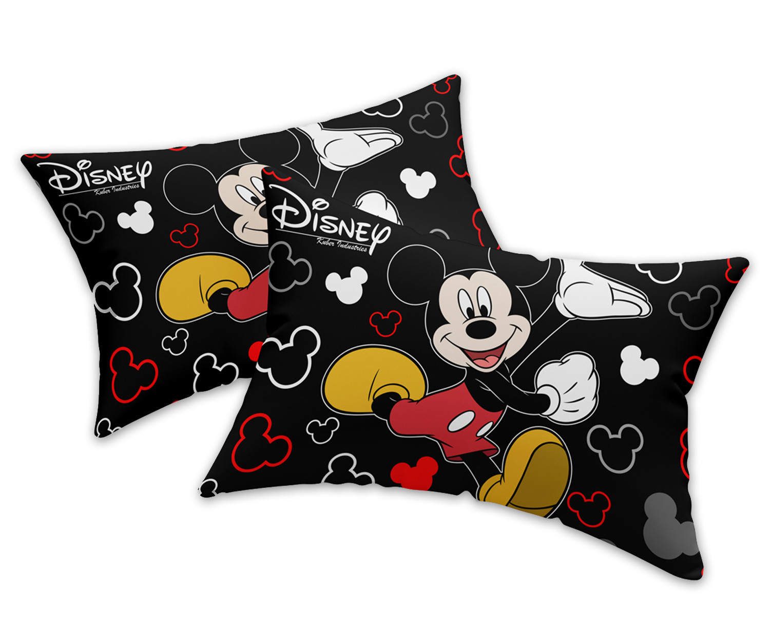 Kuber Industries Disney Mickey Print Silk Special long Crush Pillow Cover-Black