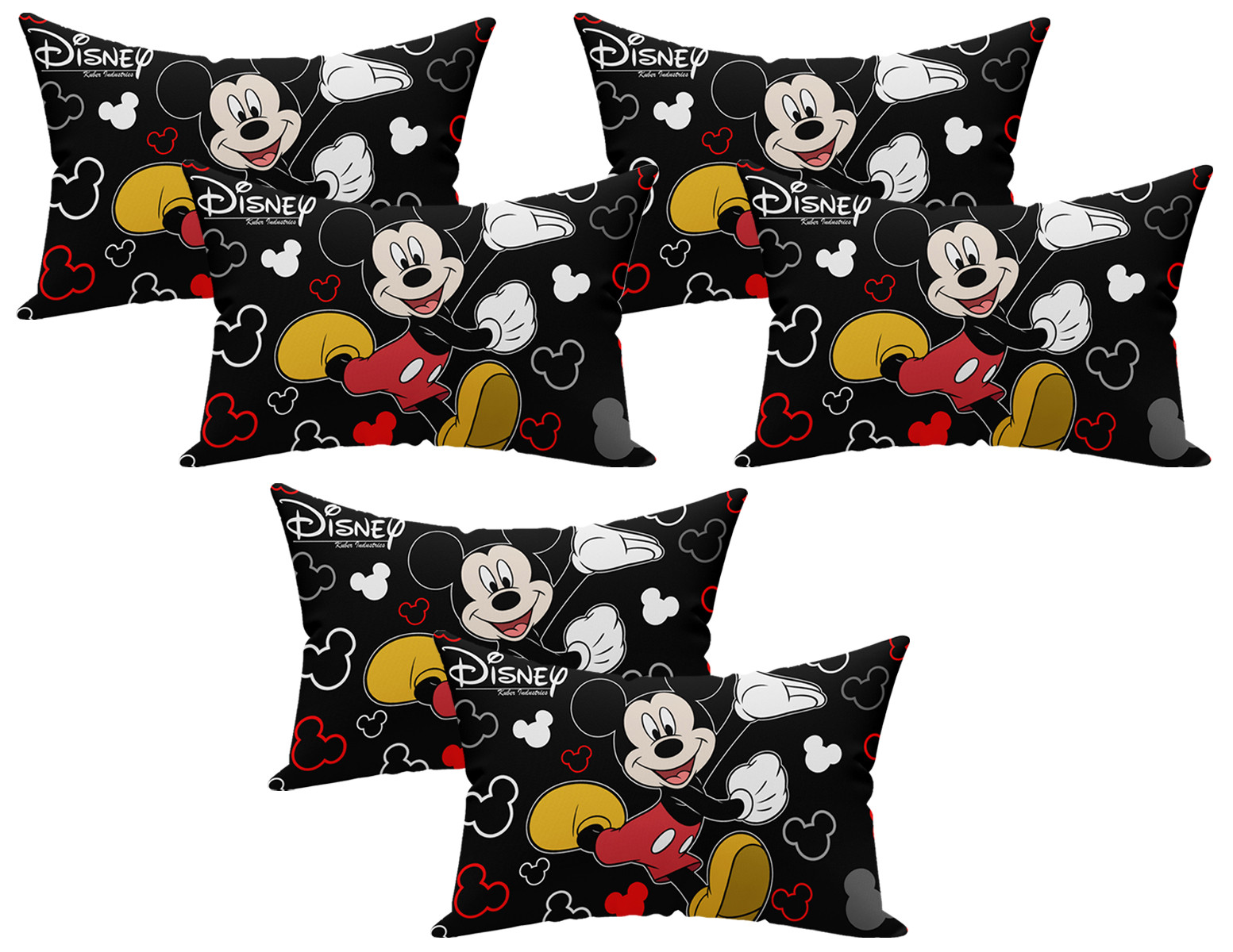 Kuber Industries Disney Mickey Print Silk Special long Crush Pillow Cover-Black