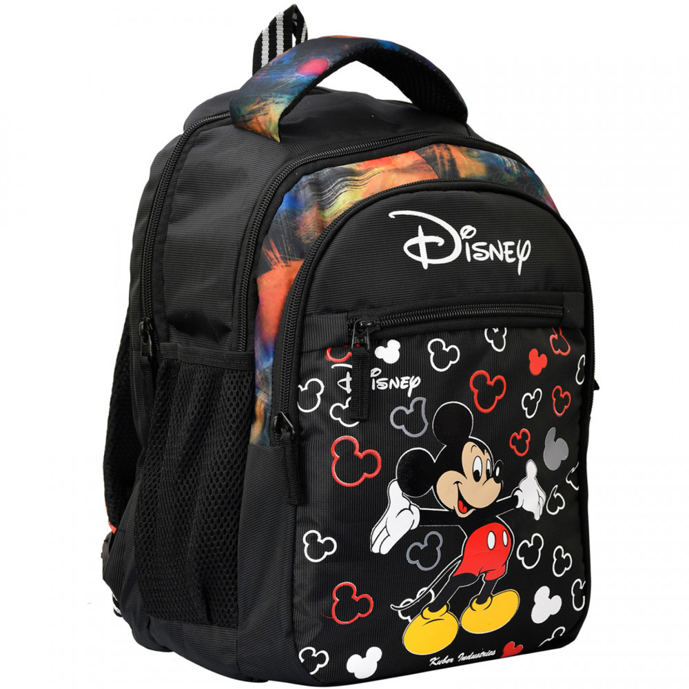 Kuber Industries Disney-Mickey School Bag | Kids School Bags | Student Bookbag | Spacious School Bag | School Bag for Girls &amp; Boys | School Backpack for Kids | 4 Compartments School Bag | Black