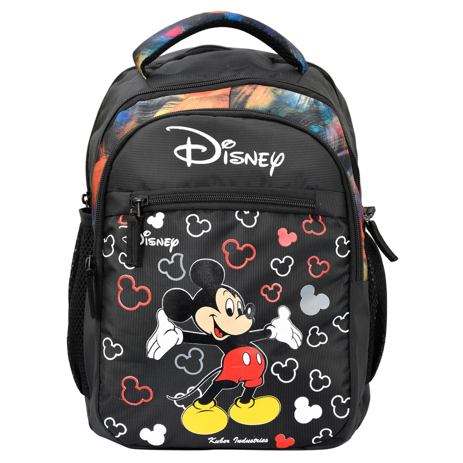 Kuber Industries Disney-Mickey School Bag | Kids School Bags | Student Bookbag | Spacious School Bag | School Bag for Girls & Boys | School Backpack for Kids | 4 Compartments School Bag | Black