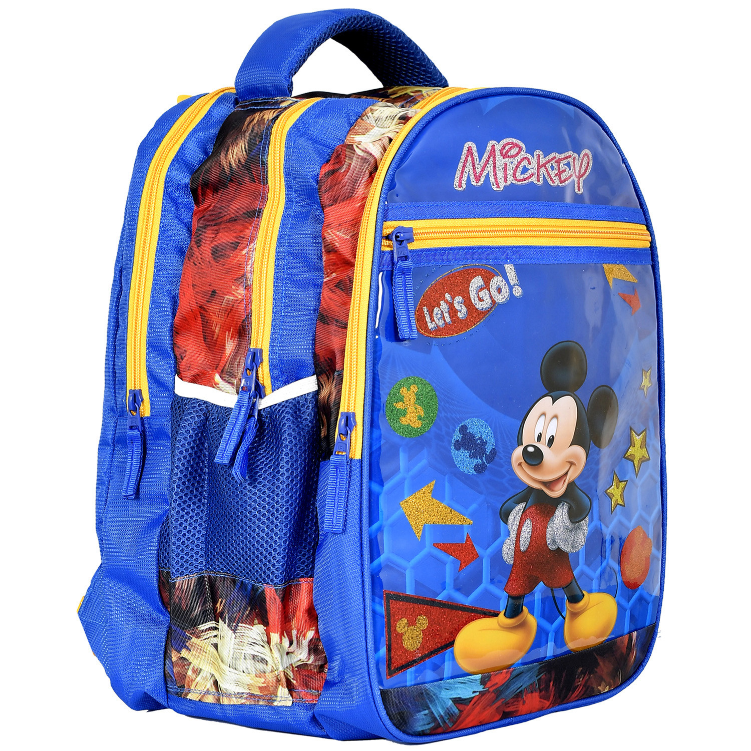 Kuber Industries Disney Mickey School Bag  Shining Laminated School Bags  Student Bookbag  School Bag for Girls  Boys  School Backpack for Kids  4 Compartments School Bag  Blue