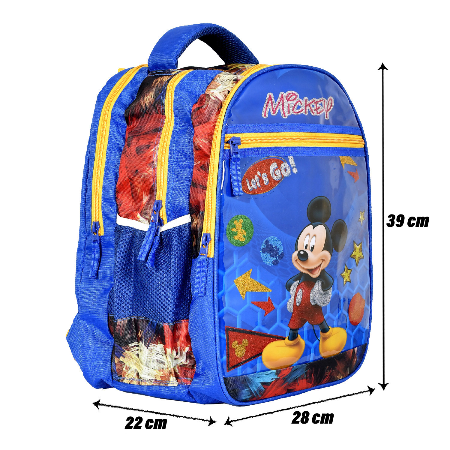 Kuber Industries Disney Mickey School Bag  Shining Laminated School Bags  Student Bookbag  School Bag for Girls  Boys  School Backpack for Kids  4 Compartments School Bag  Blue
