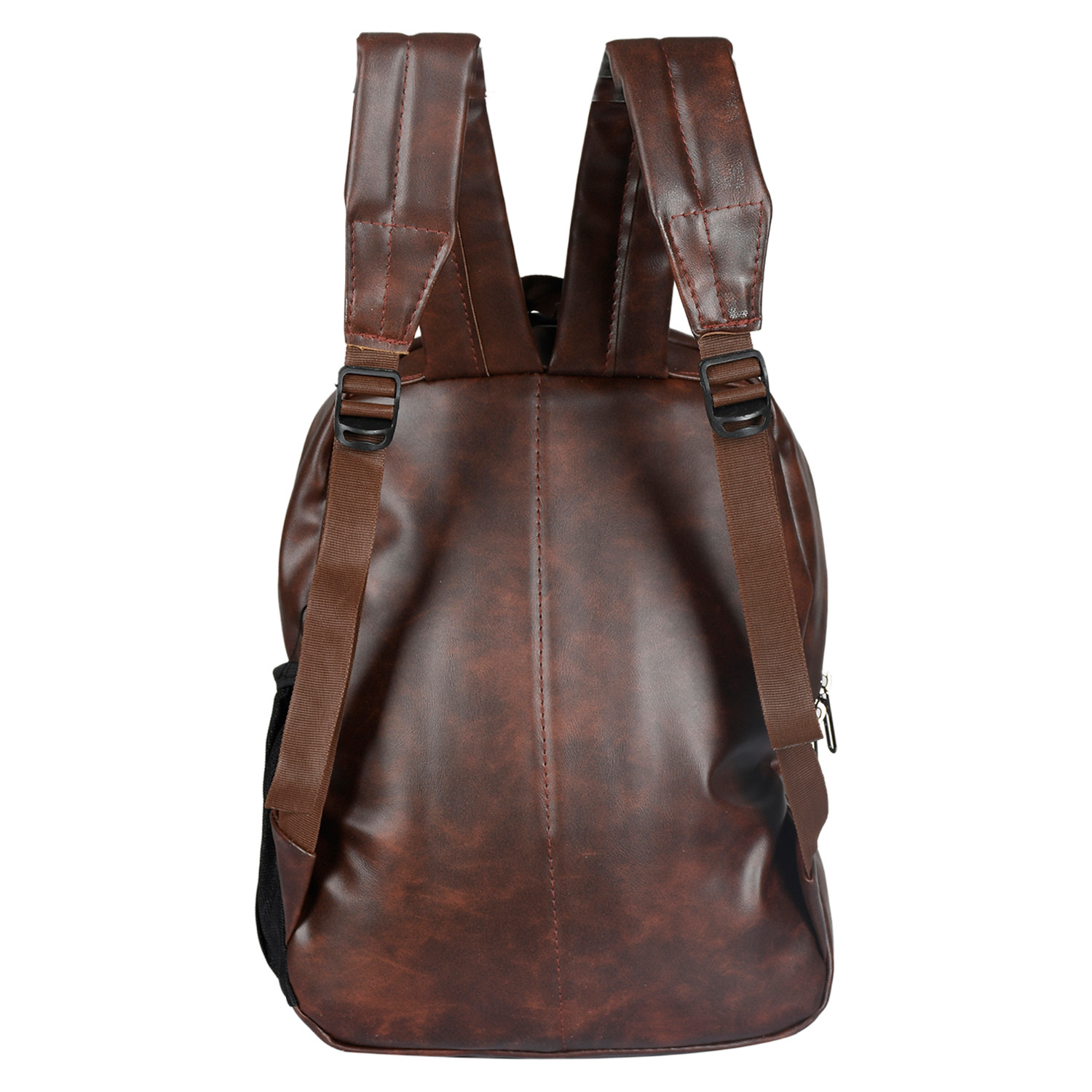 Kuber Industries Disney Mickey School Bag for Kids|Stylish Backpacks for Kids|Leather Waterproof Shoulder Straps Bag for College|Travel (Brown)