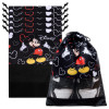 Disney Mickey Shoe Cover | Travel Shoe Storage Bags | Polyester Storage Bag | Drawstring Shoe Cover | Shoe Organizer with Clear window | Pack of 6 | Black