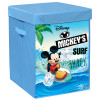 Kuber Industries Disney Mickey Surf Print Foldable Laundry Basket|Clothes Storage Basket With Handle &amp; Lid,60 Ltr.(Blue)