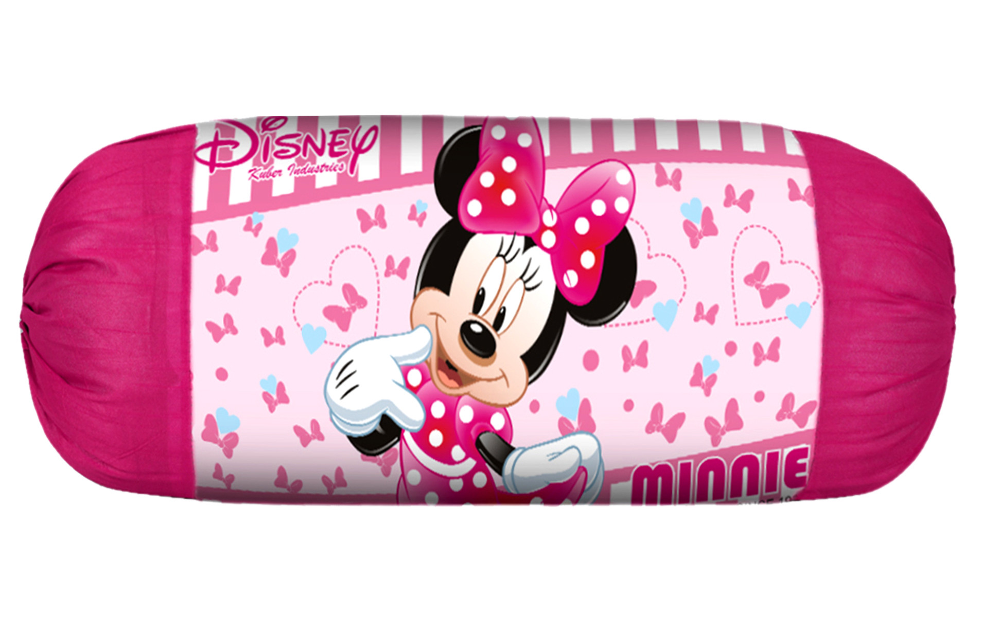 Kuber Industries Disney Minnie Mickey Print Silk Special long Crush Bolster Cover- Set of 6, Roral Blue & Black & Pink