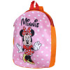 Kuber Industries Disney Minnie Plush Backpack|2 Compartment Stitched Velvet School Bag|Durable Toddler Haversack For Travel,School with Zipper Closure (Pink &amp; Orange)
