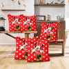 Kuber Industries Disney Minnie Print Cushion Cover|Sofa Cushion Covers|Cushion Covers 16 inch x 16 inch|Cushion Cover Set of 5 (Red)