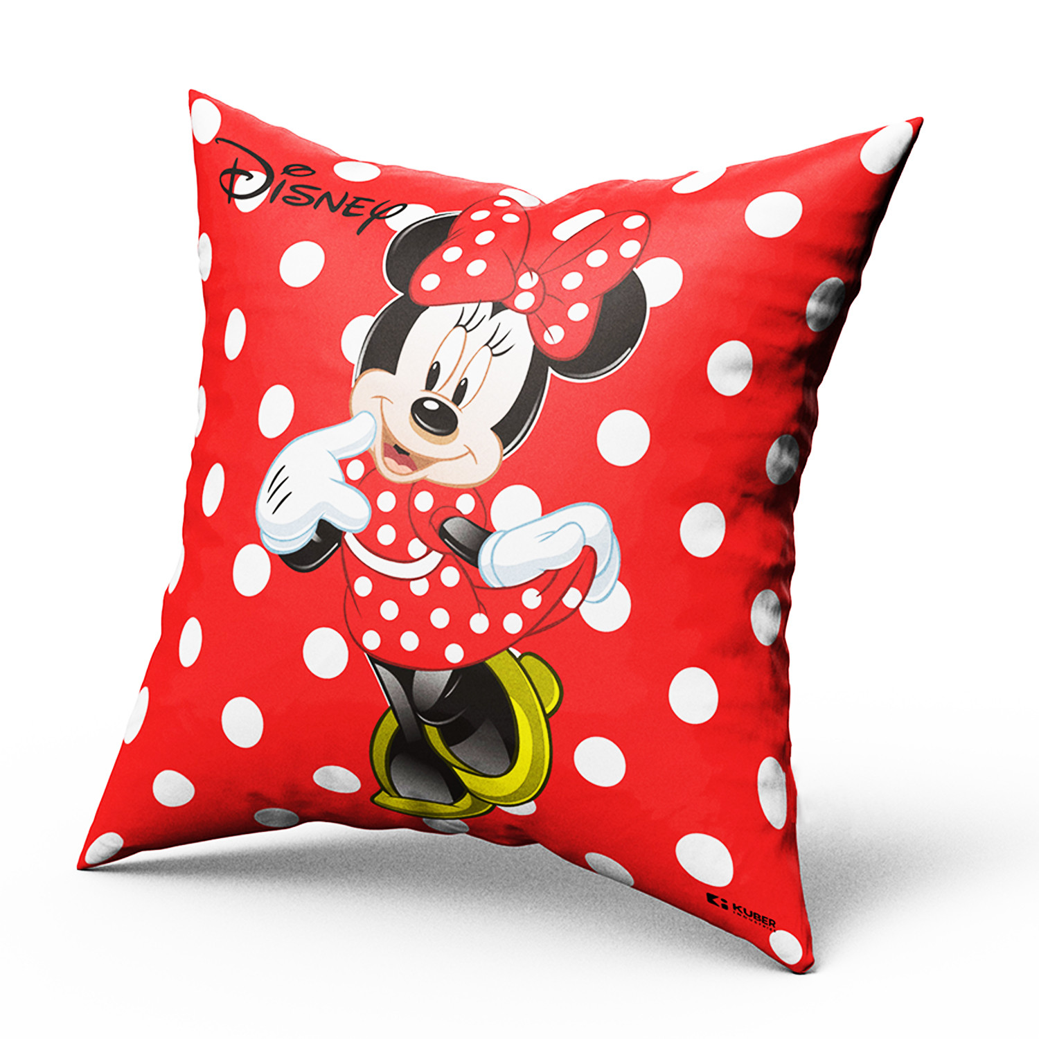 Kuber Industries Disney Minnie Print Cushion Cover|Sofa Cushion Covers|Cushion Covers 16 inch x 16 inch|Cushion Cover Set of 5 (Red)