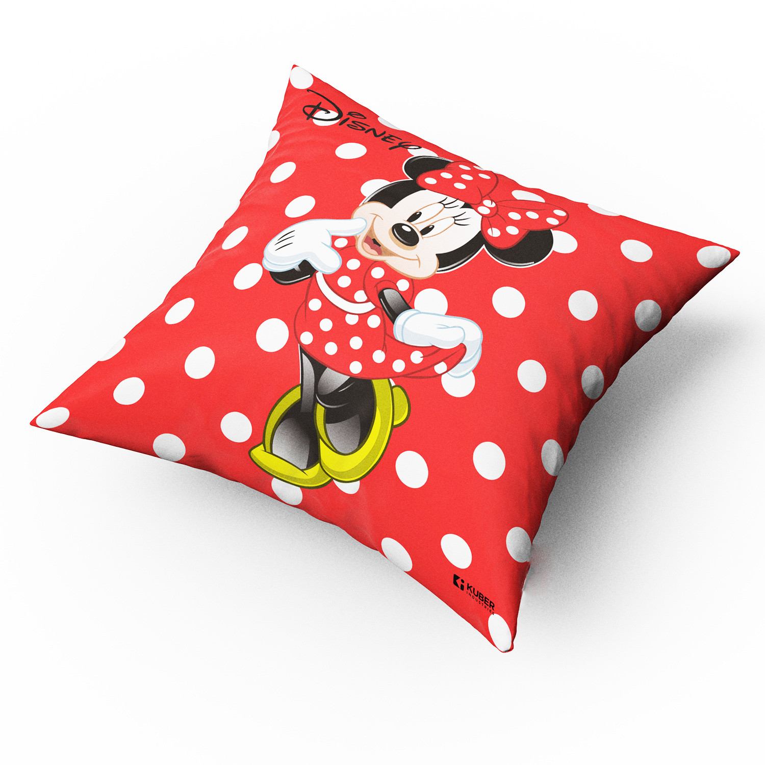 Kuber Industries Disney Minnie Print Cushion Cover|Sofa Cushion Covers|Cushion Covers 16 inch x 16 inch|Cushion Cover Set of 5 (Red)