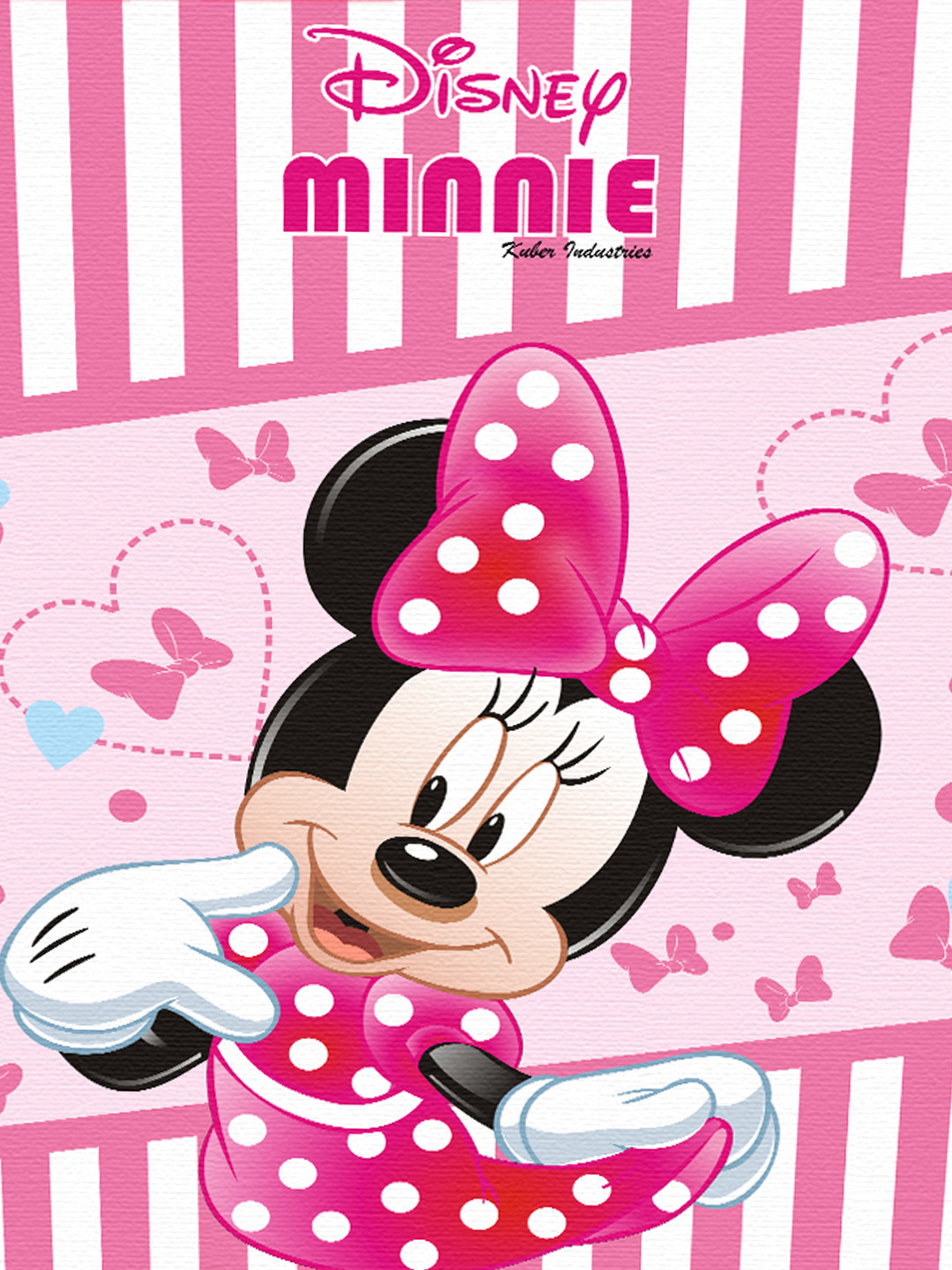 Kuber Industries Disney Minnie Print Non Woven Fabric Foldable Laundry Organiser With Handles (Pink)