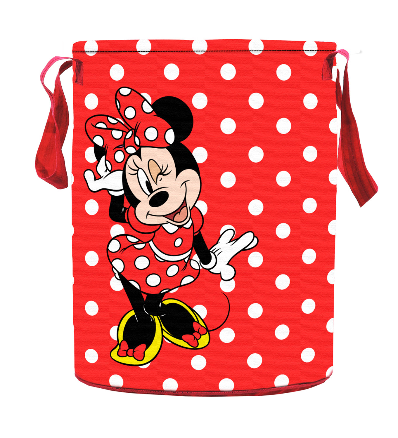 Kuber Industries Disney Minnie Print Non Woven Fabric Foldable Laundry Organiser With Handles (Red)