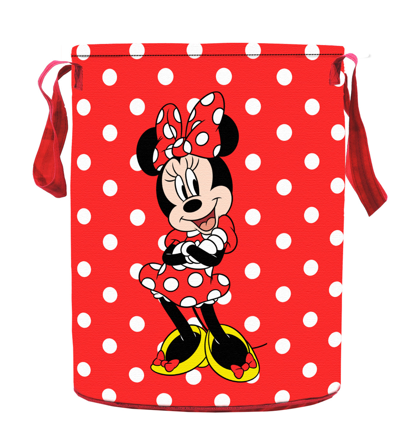 Kuber Industries Disney Minnie Print Non Woven Fabric Foldable Laundry Organiser With Handles (Red)