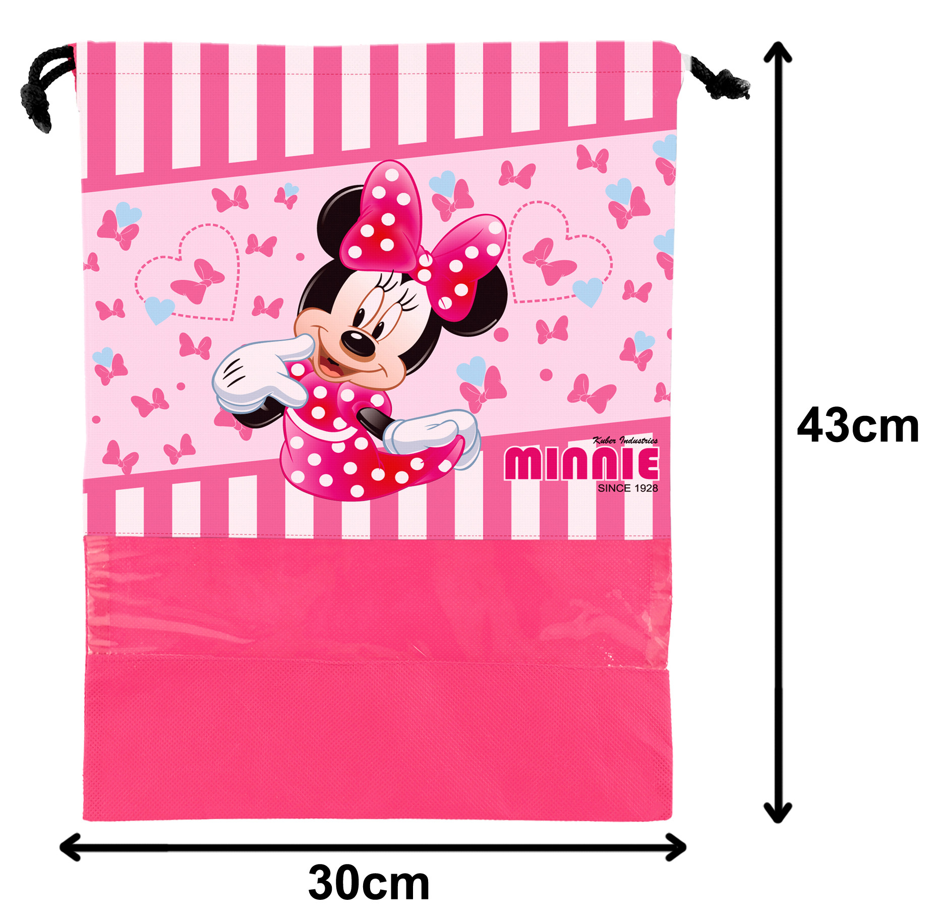 Kuber Industries Disney Minnie Print Non Woven Travel Shoe Cover, String Bag Organizer (Pink) -HS_35_KUBMART18003