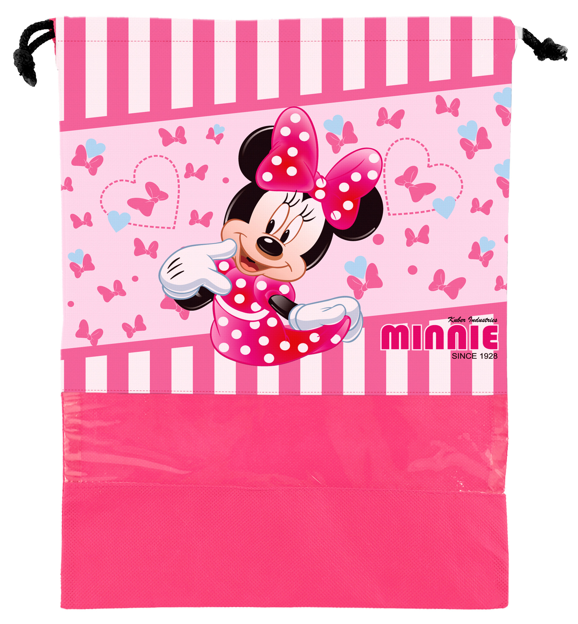 Kuber Industries Disney Minnie Print Non Woven Travel Shoe Cover, String Bag Organizer (Pink) -HS_35_KUBMART18003