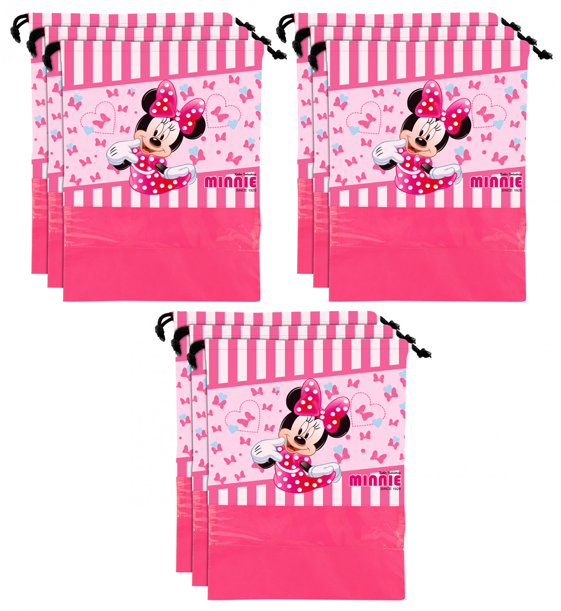 Kuber Industries Disney Minnie Print Non Woven Travel Shoe Cover, String Bag Organizer (Pink) -HS_35_KUBMART18003