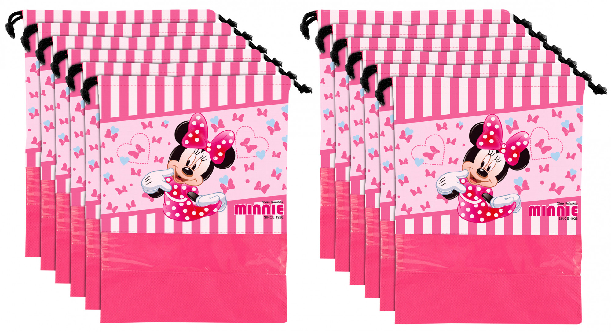 Kuber Industries Disney Minnie Print Non Woven Travel Shoe Cover, String Bag Organizer (Pink) -HS_35_KUBMART18003