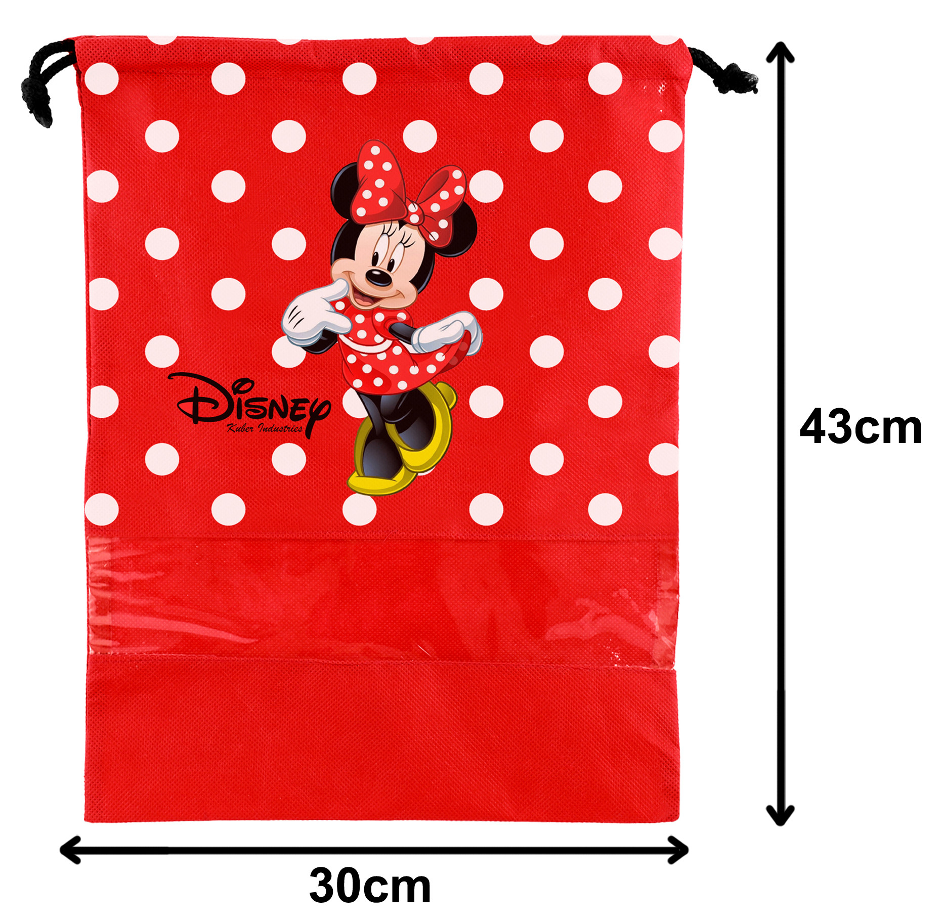 Kuber Industries Disney Minnie Print Non Woven Travel Shoe Cover, String Bag Organizer (Red) -HS_35_KUBMART17995