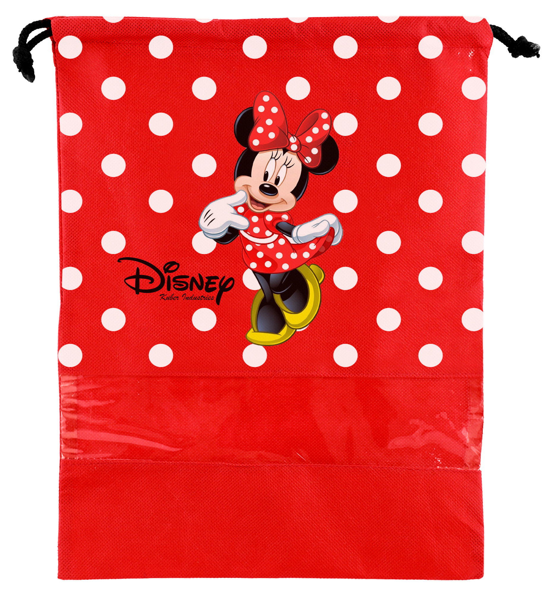 Kuber Industries Disney Minnie Print Non Woven Travel Shoe Cover, String Bag Organizer (Red) -HS_35_KUBMART17995