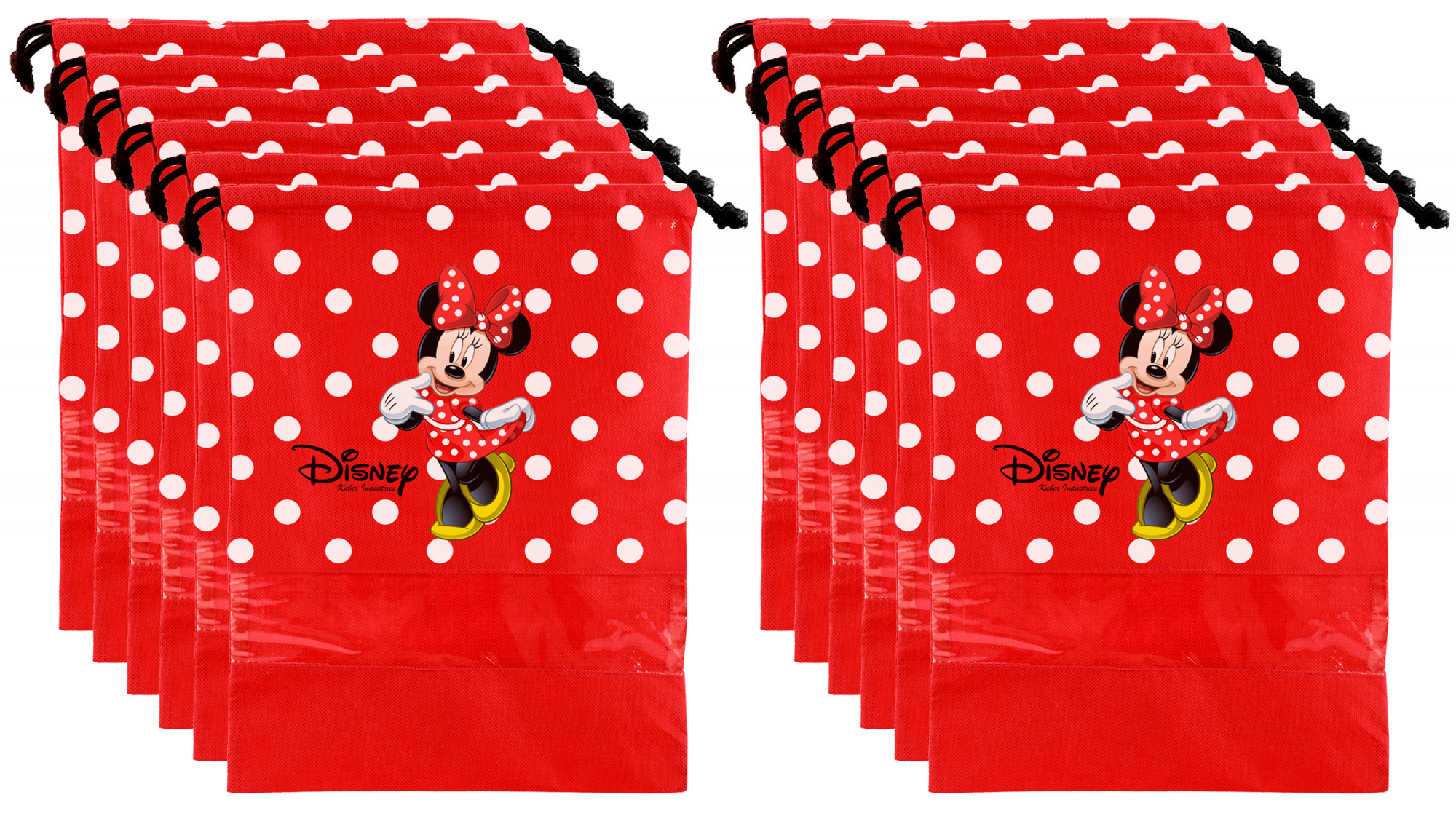 Kuber Industries Disney Minnie Print Non Woven Travel Shoe Cover, String Bag Organizer (Red) -HS_35_KUBMART17995