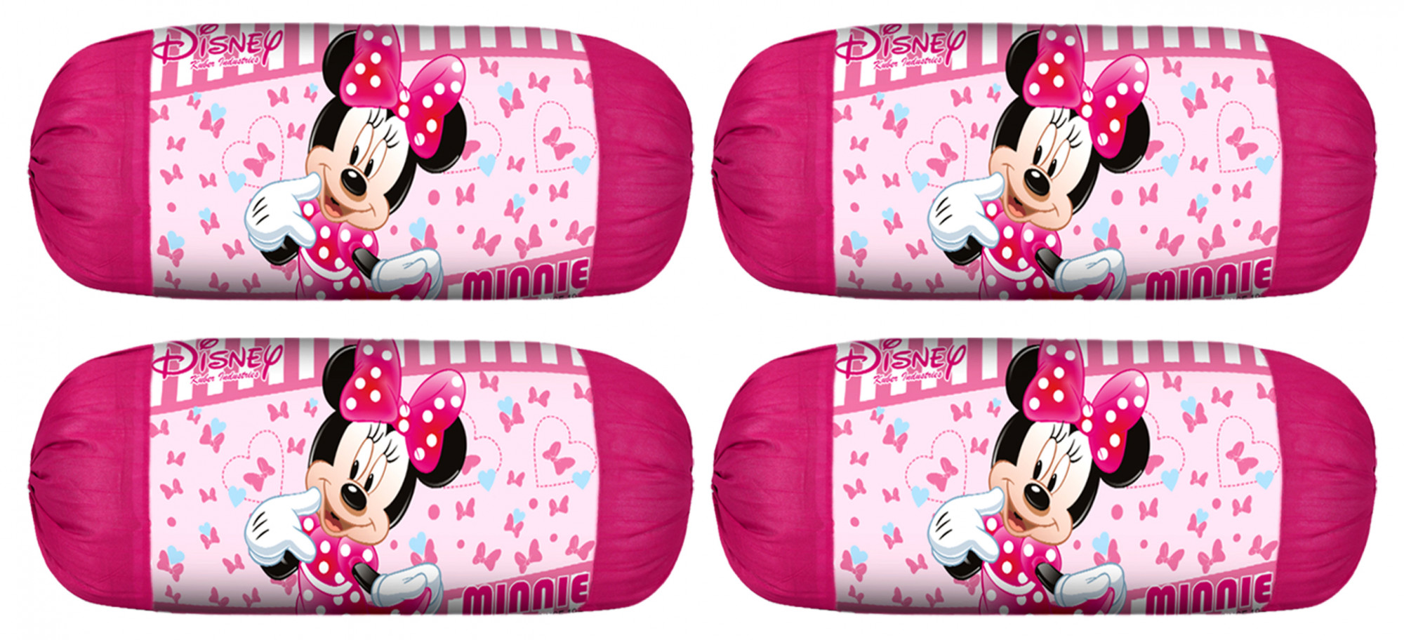 Kuber Industries Disney Minnie Print Silk Special long Crush Bolster Cover-Pink