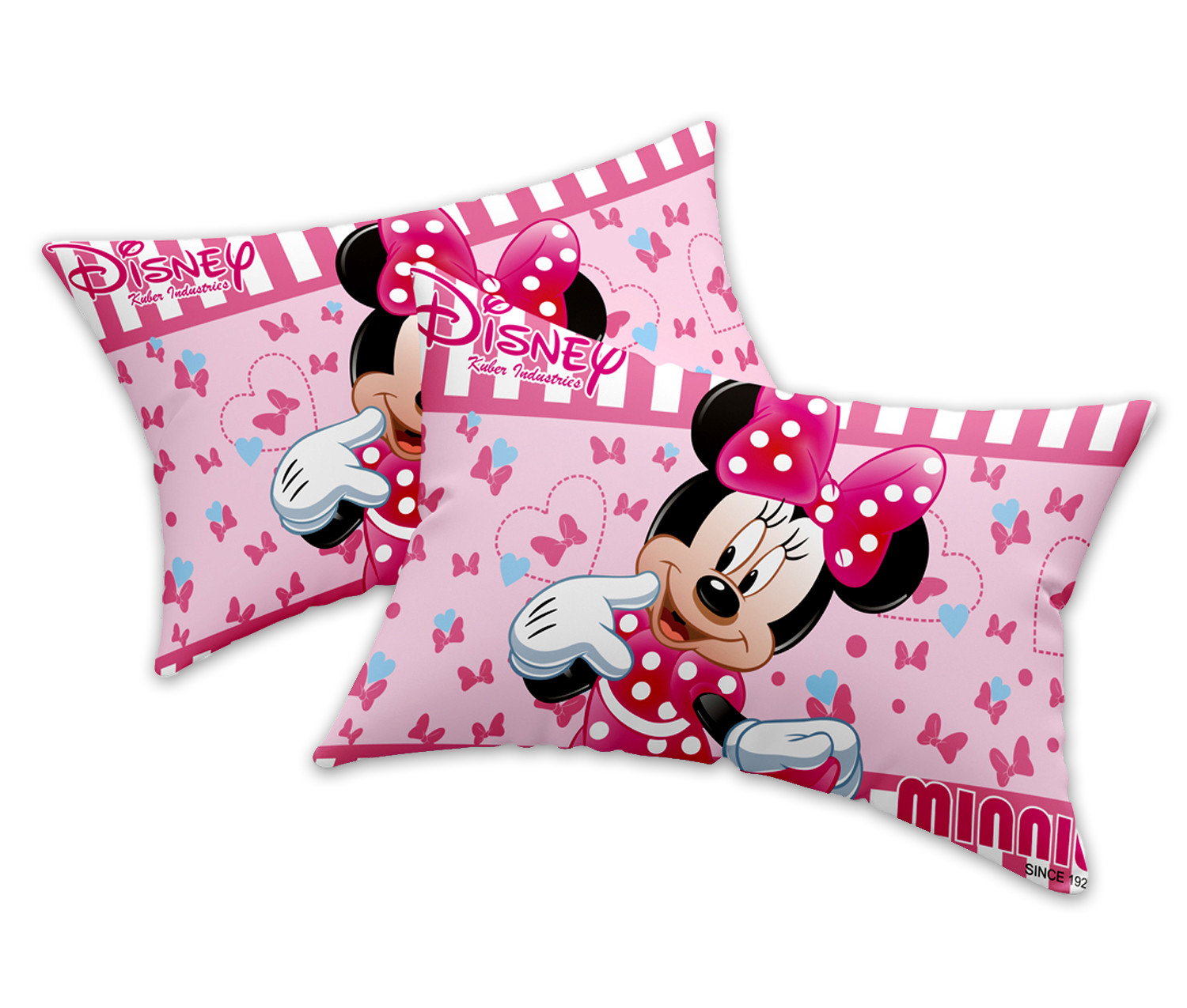 Kuber Industries Disney Minnie Print Silk Special long Crush Pillow Cover-Pink