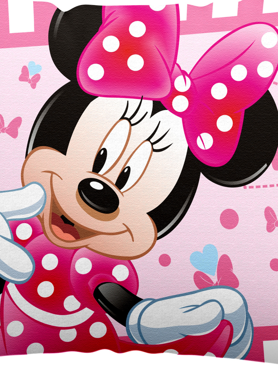 Kuber Industries Disney Minnie Print Silk Special long Crush Pillow Cover-Pink