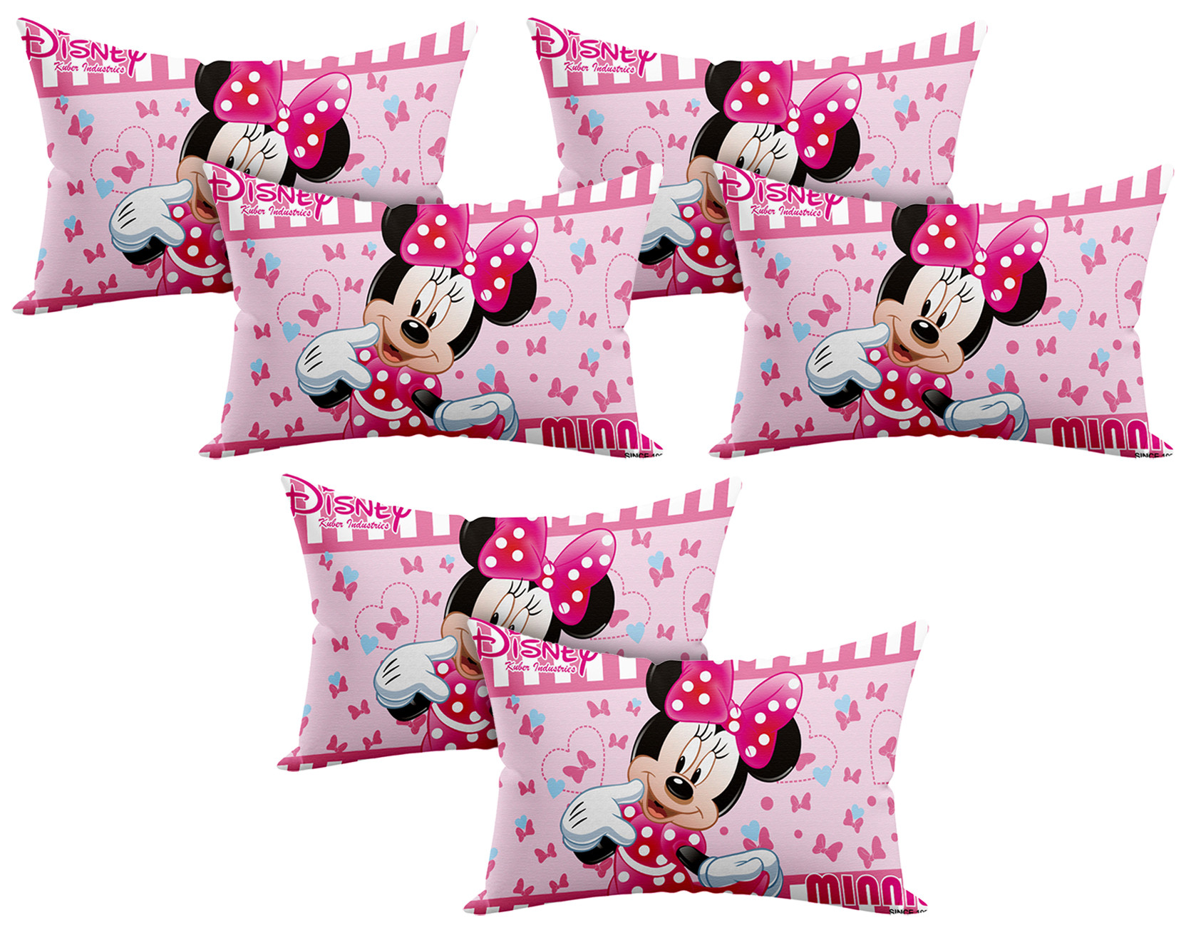Kuber Industries Disney Minnie Print Silk Special long Crush Pillow Cover-Pink