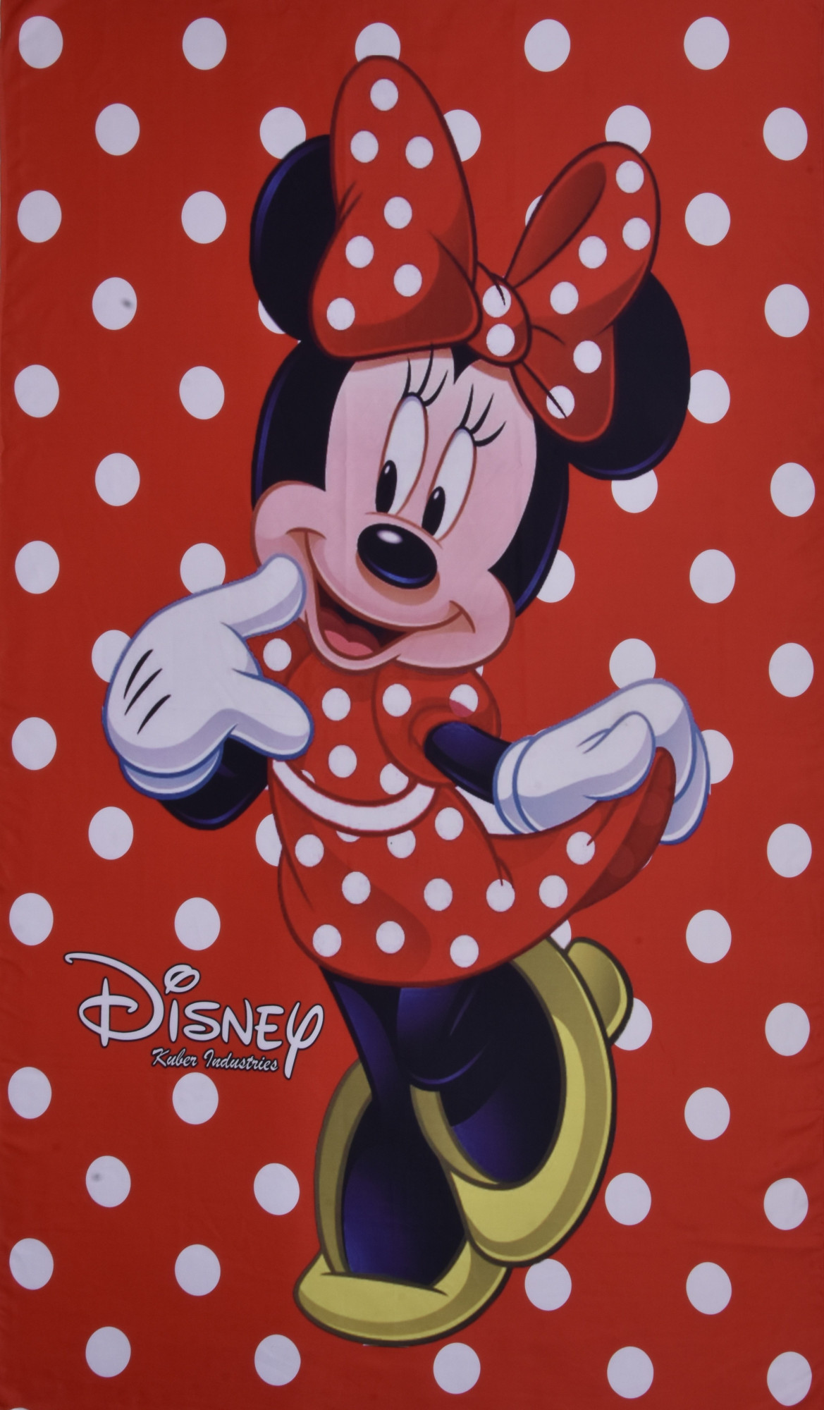 Kuber Industries Disney Minnie Print Silk Special long Crush Single Bedsheet with 1 Pillow Cover (Red)