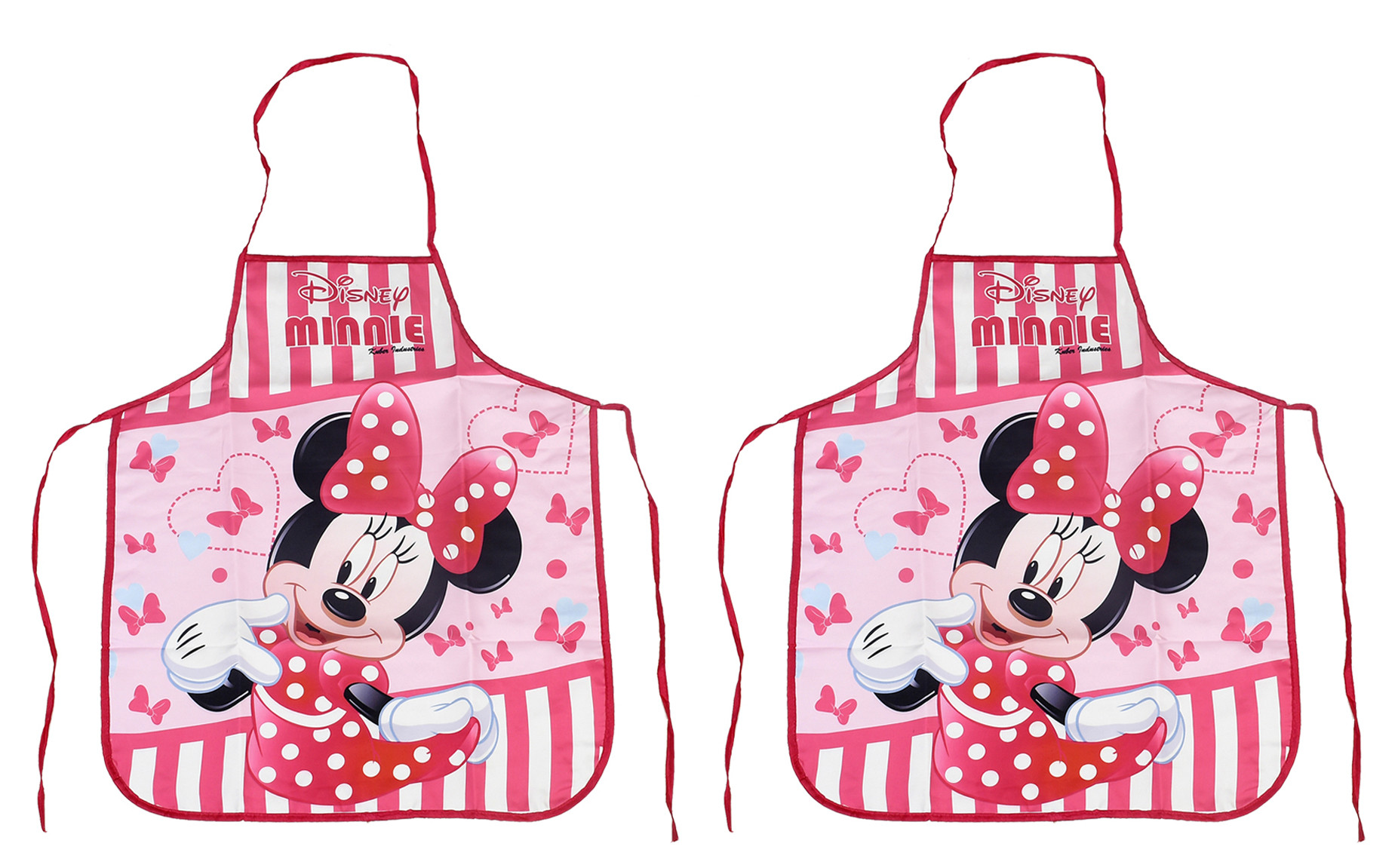 Kuber Industries Disney Minnie Print Silk Waterproof Kitchen Apron Pink