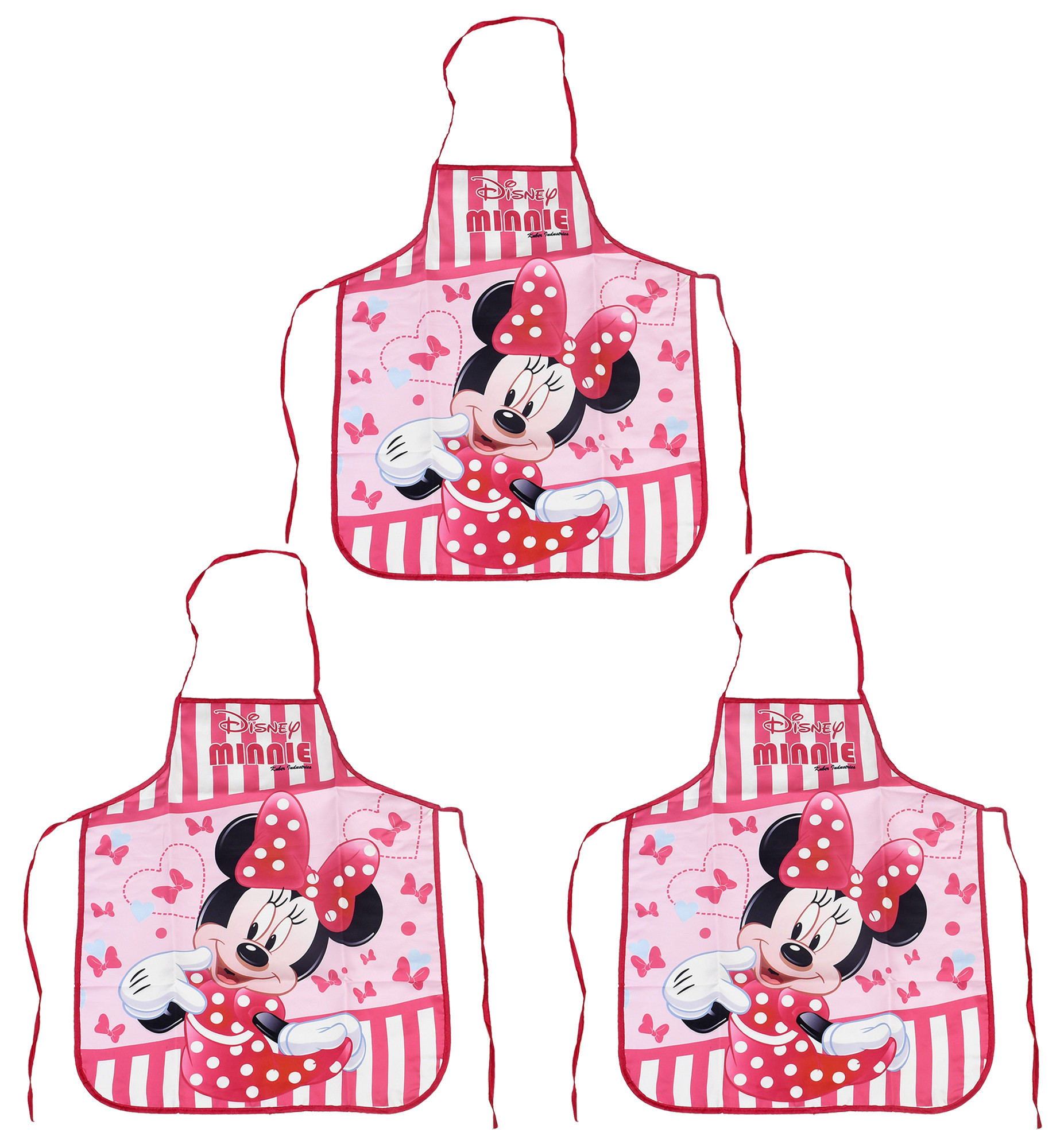 Kuber Industries Disney Minnie Print Silk Waterproof Kitchen Apron Pink