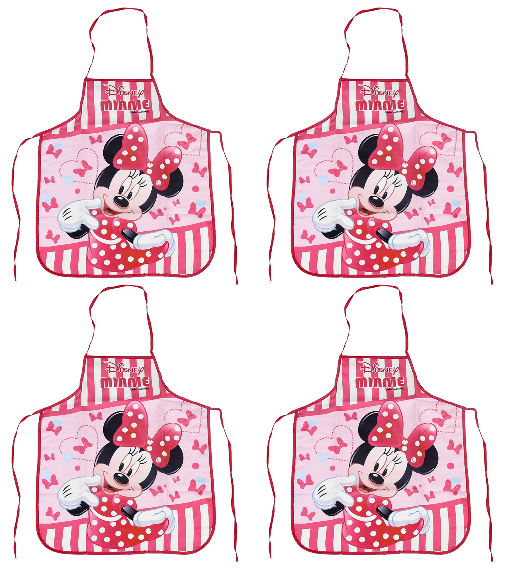 Kuber Industries Disney Minnie Print Silk Waterproof Kitchen Apron Pink