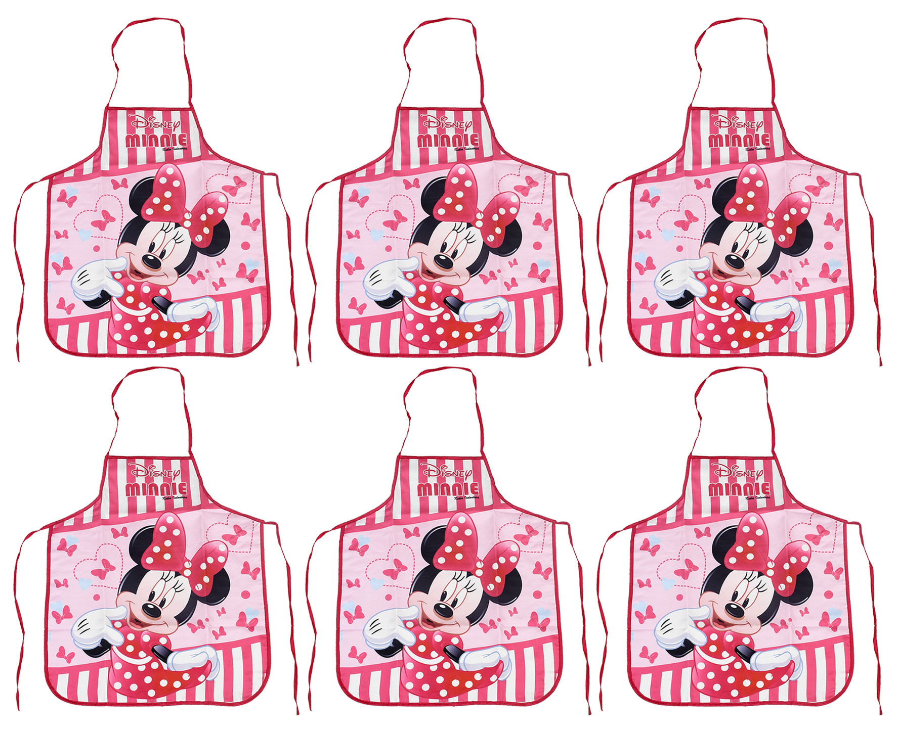 Kuber Industries Disney Minnie Print Silk Waterproof Kitchen Apron Pink