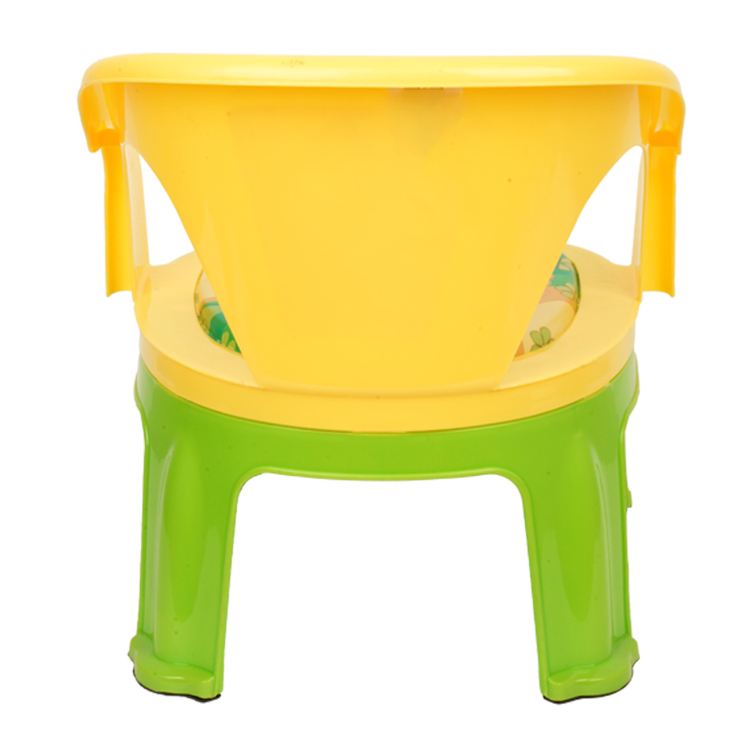 Kuber Industries Disney Pooh Kids Chair  Plastic Foldable Kids Chair  Chair for Kidsroom  School Study Stool  Baby Stool  Indoor or Outdoor Stool for Kids  Capacity 30 Kg  Yellow  Green