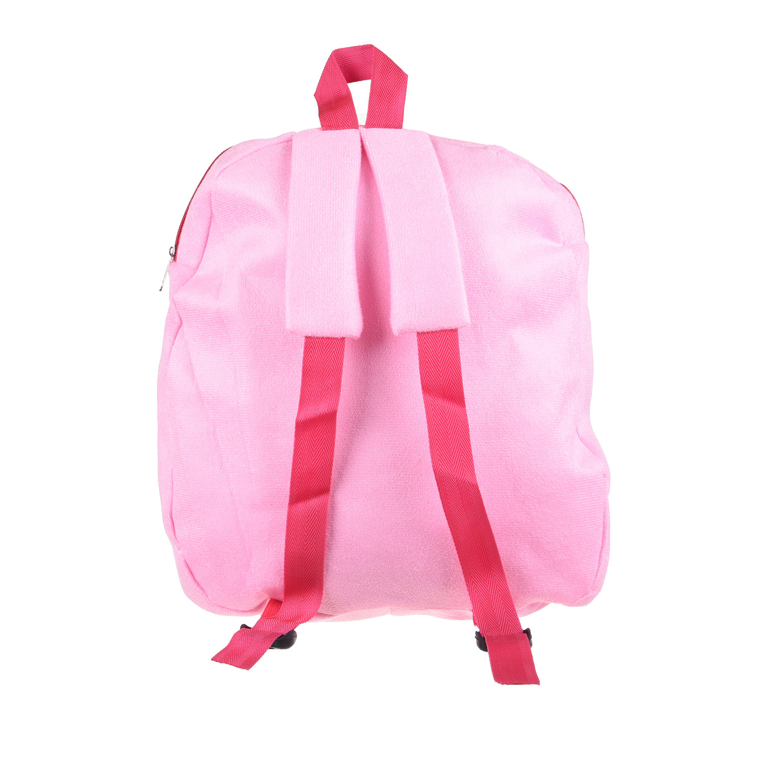 Kuber Industries Disney Princess Kids School Bag | School Bag For Boys | School Bag For Girls | 1 Compartment Velvet Bagpack for Kids Travel | School | Pink