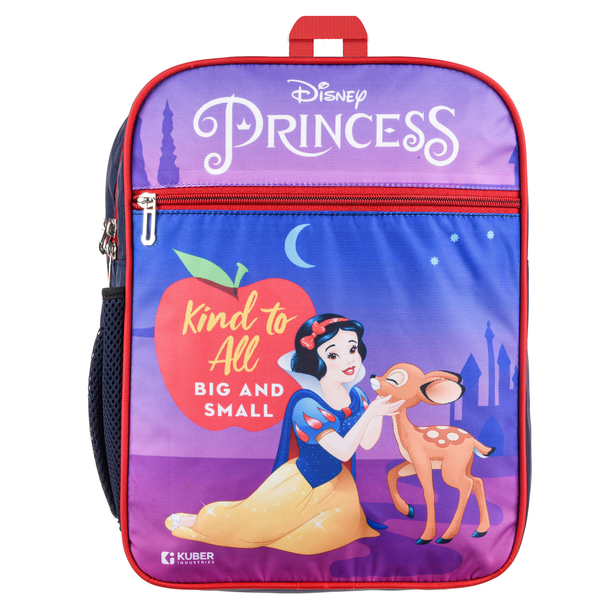 Kuber Industries Disney Princess Kind to All School Bags | Kids School Bags | Student Bookbag | Travel Backpack | School Bag for Girls & Boys | School Bag with 3 Compartments | Purple