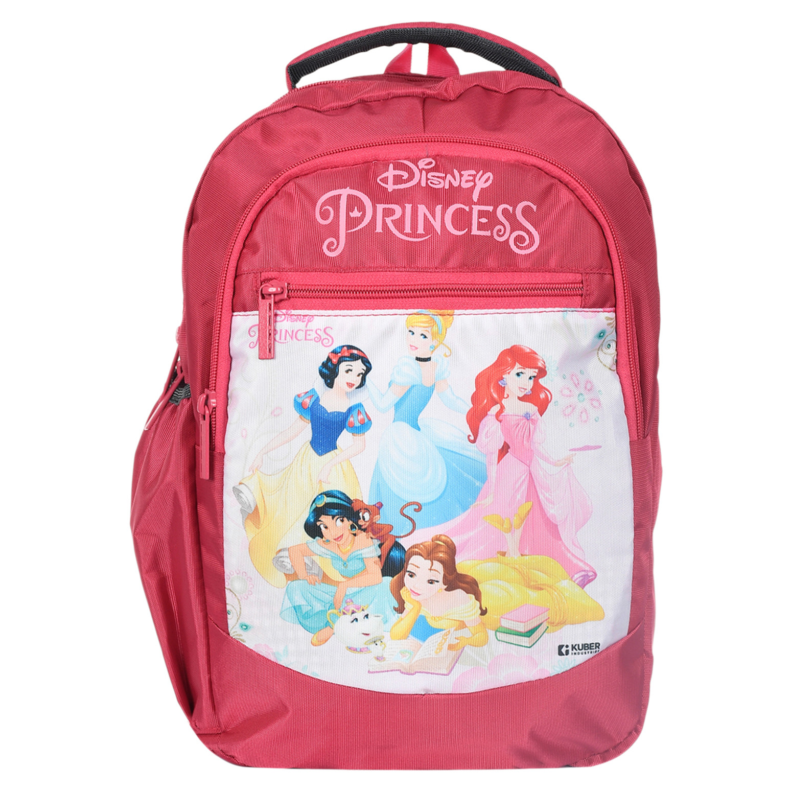 Kuber Industries Disney Princess School Bag | Kids School Bags | Student Bookbag | Spacious School Bag | School Bag for Girls & Boys | School Backpack for Kids | 4 Compartments School Bag | Pink
