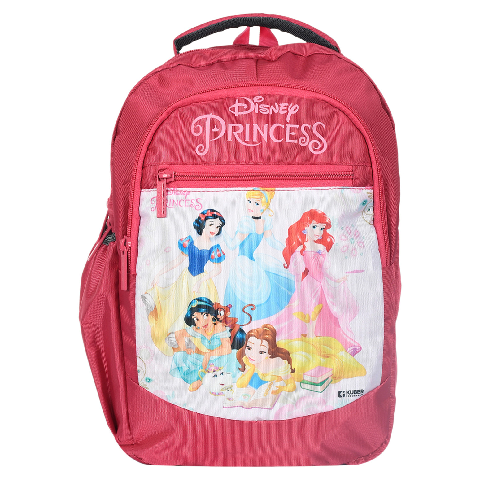 Kuber Industries Disney Princess School Bag for Kids|Stylish Backpacks for Kids|Rexine Waterproof Shoulder Straps Bag (Pink)