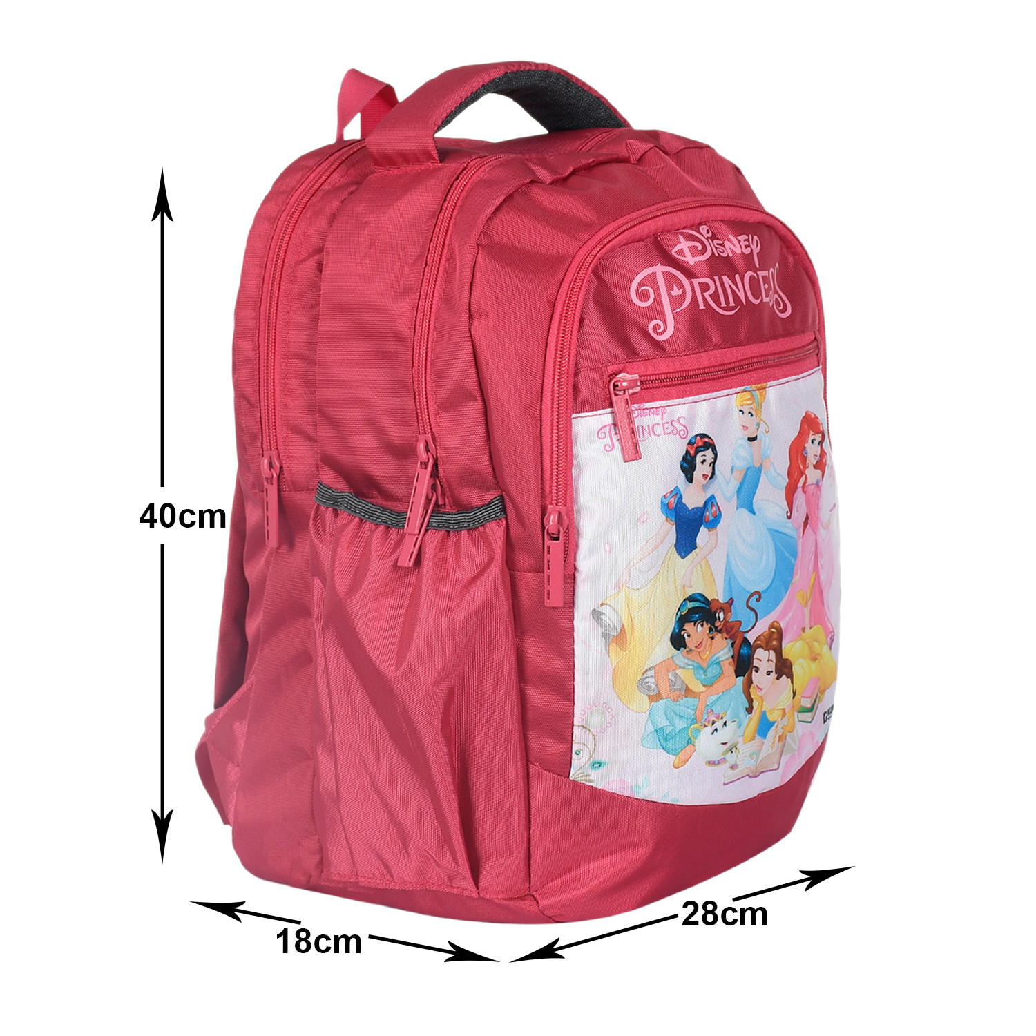 Kuber Industries Disney Princess School Bag for Kids|Stylish Backpacks for Kids|Rexine Waterproof Shoulder Straps Bag (Pink)