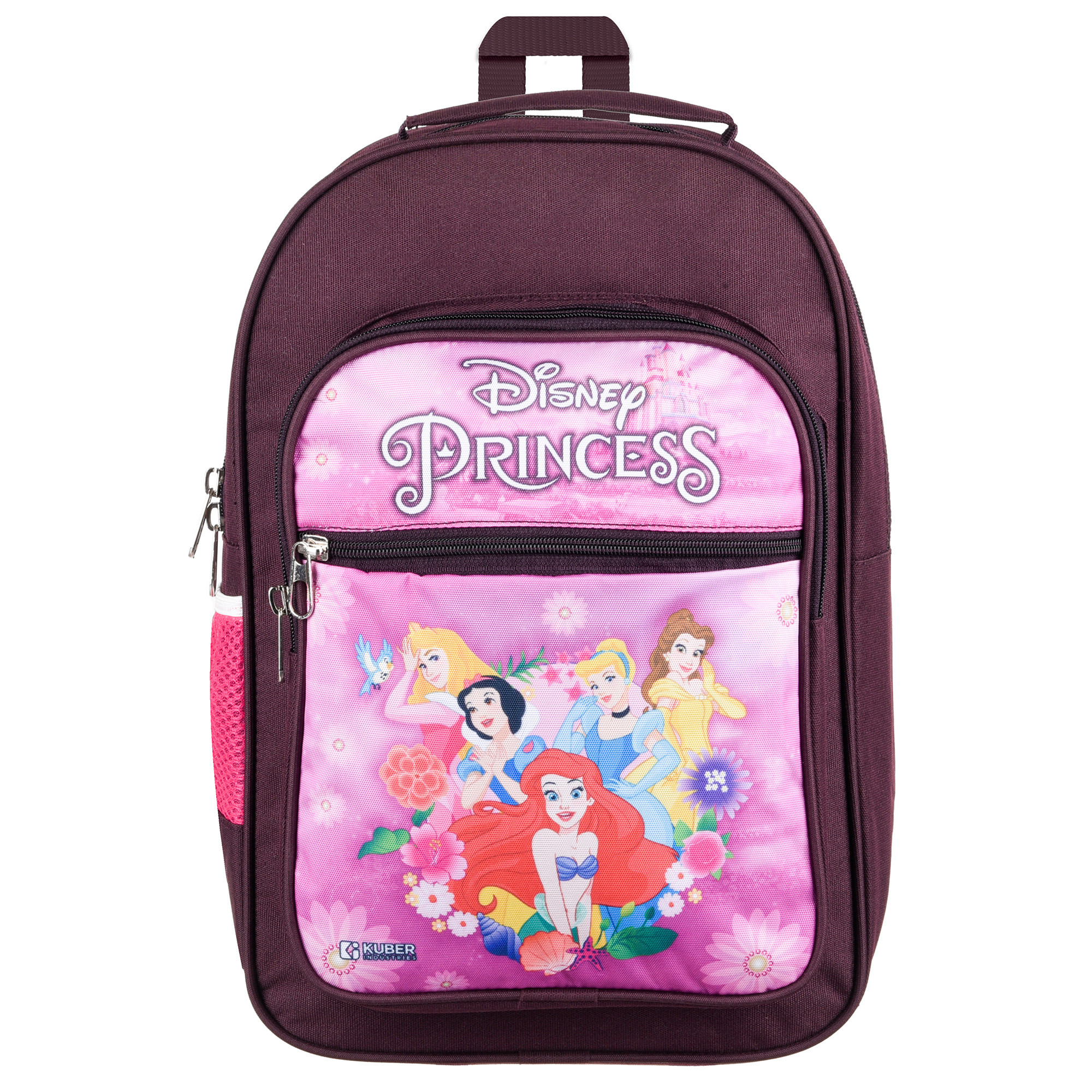 Kuber Industries Disney Princess School Bags  Kids School Bags  Student Bookbag  Travel Backpack  School Bag for Girls  Boys  School Bag with 4 Compartments  Wine