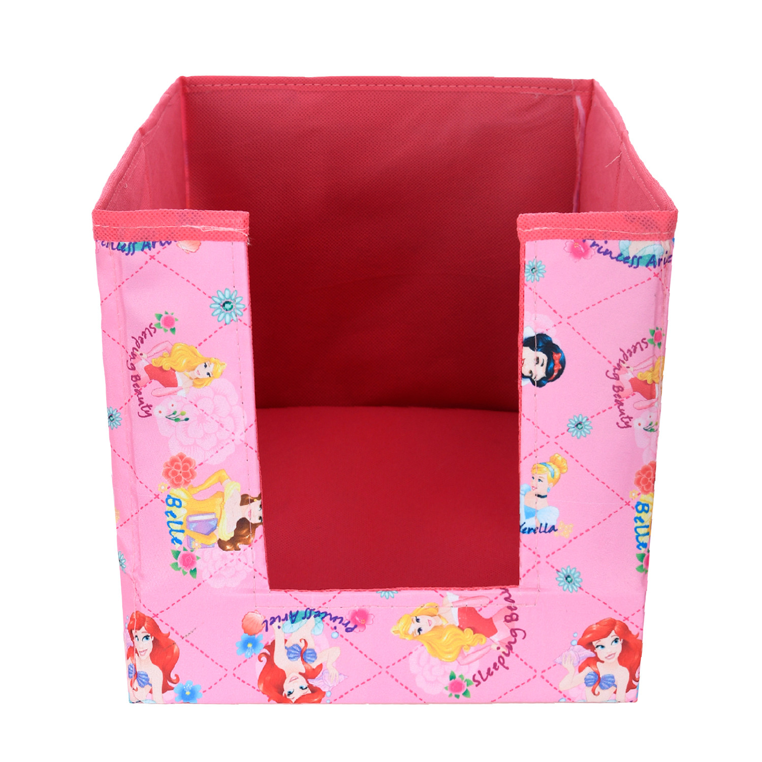 Kuber Industries Disney Princess Shirt Stacker | Non-Woven Wardrobe Organizer | Collapsible Clothes Organizer For Toys | Books With Handle | Pink