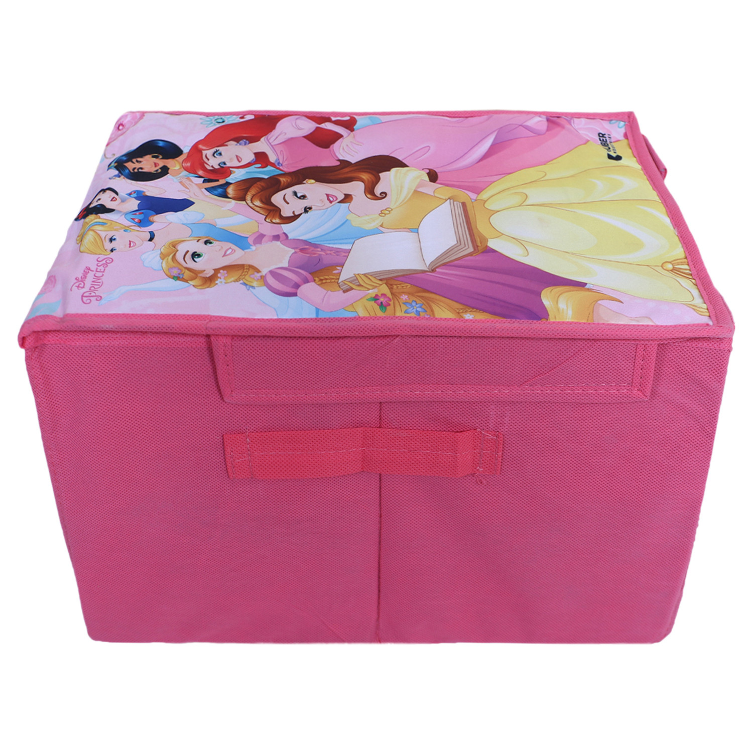 Kuber Industries Disney Princess Shirt Stacker|Wardrobe Organizer For Clothes|Non-Woven Wardrobe Organizer for Home With Lid (Pink)