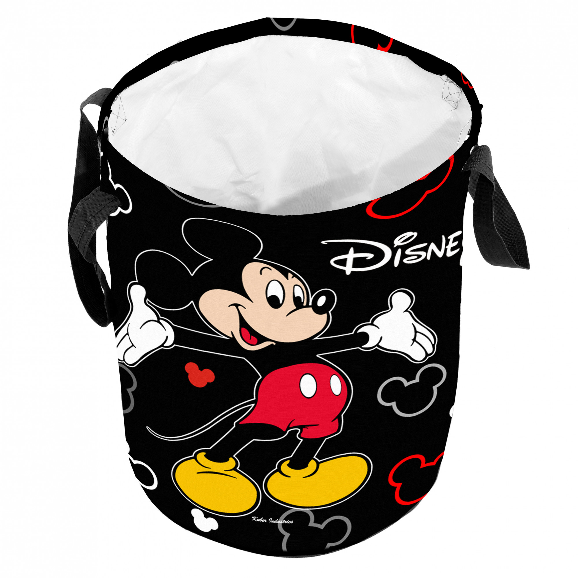 Kuber Industries Disney Print 2 Pieces Waterproof Cotton Laundry Bag, Toy Storage, Laundry Basket Organizer 45 L (Black & Blue)-KUBMART1604