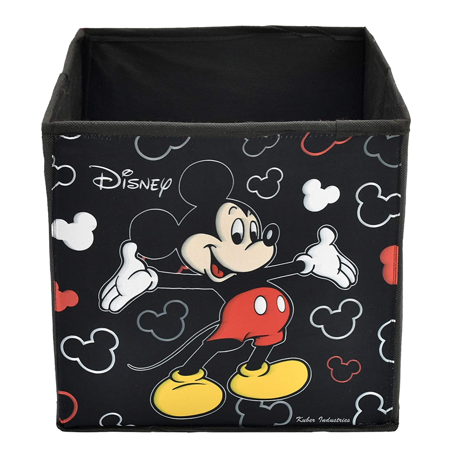 Kuber Industries Disney Print Non Woven Fabric Foldable Large Size Storage Cube Toy And Laundry Bag, Laundry Basket Organizer 45 L (Set Of 2,Black)