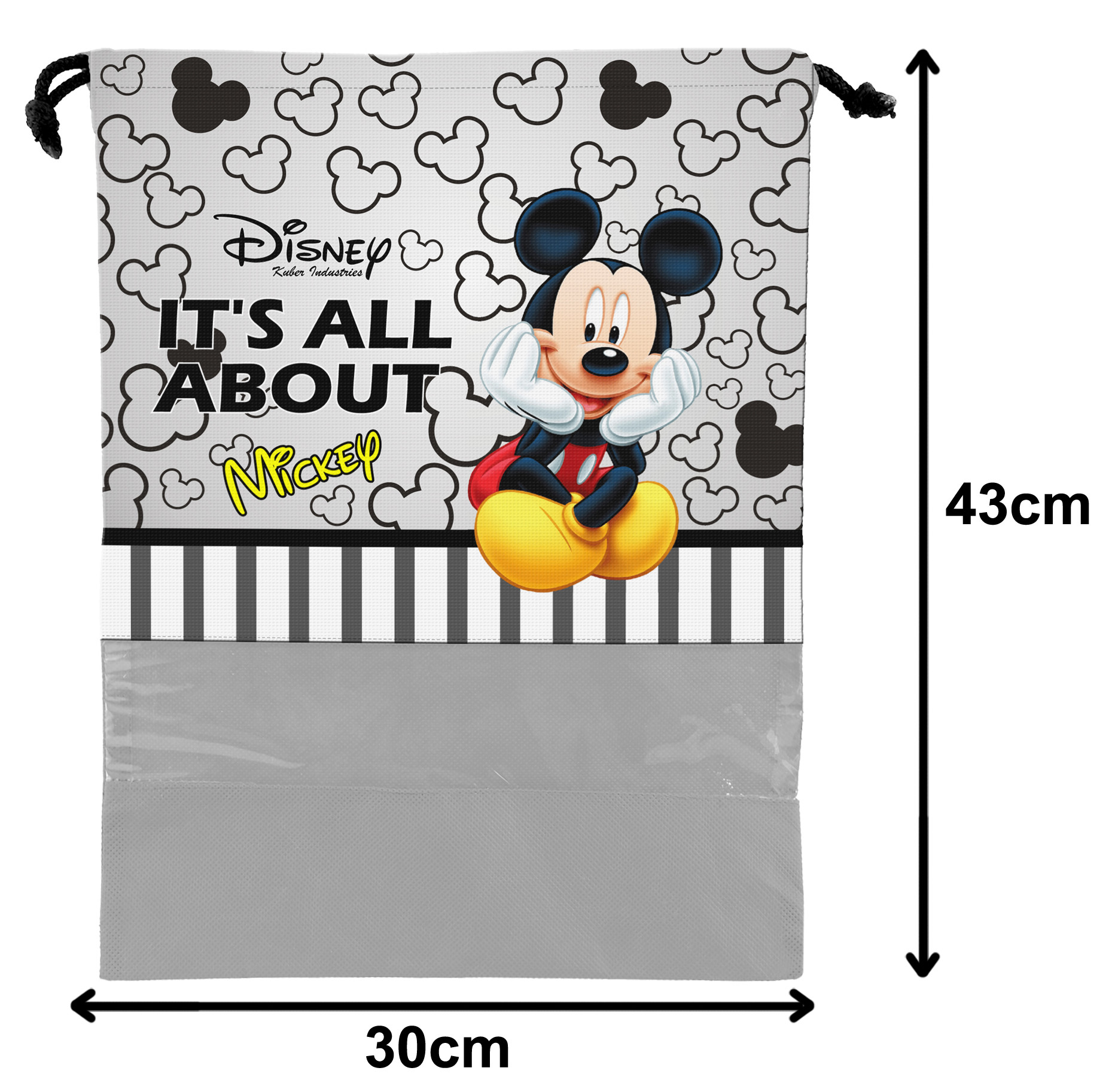 Kuber Industries Disney Print Non Woven Travel Shoe Cover, String Bag Organizer (Black & Grey & Pink) -HS_35_KUBMART18045