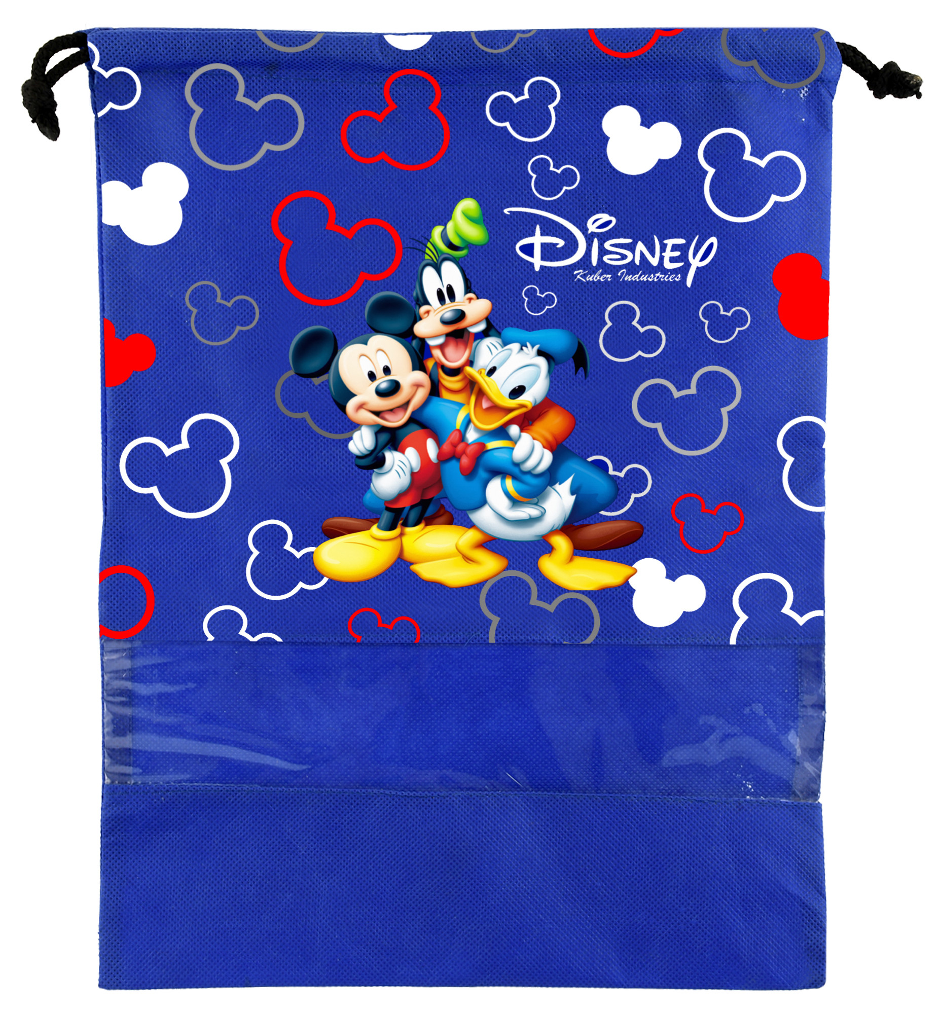 Kuber Industries Disney Print Non Woven Travel Shoe Cover, String Bag Organizer (Royal Blue & Red) -HS_35_KUBMART18021