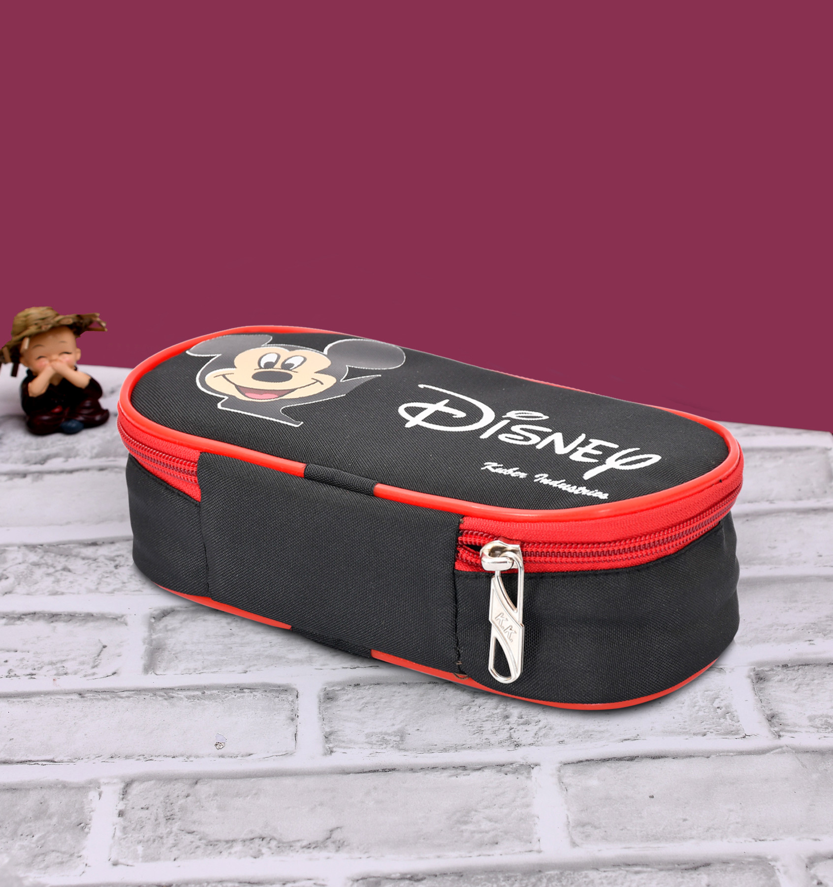 Kuber Industries Disney Print Travel Lunch/Tiffin/Storage Bag for Office, College & School (Black)-KUBMRT11692
