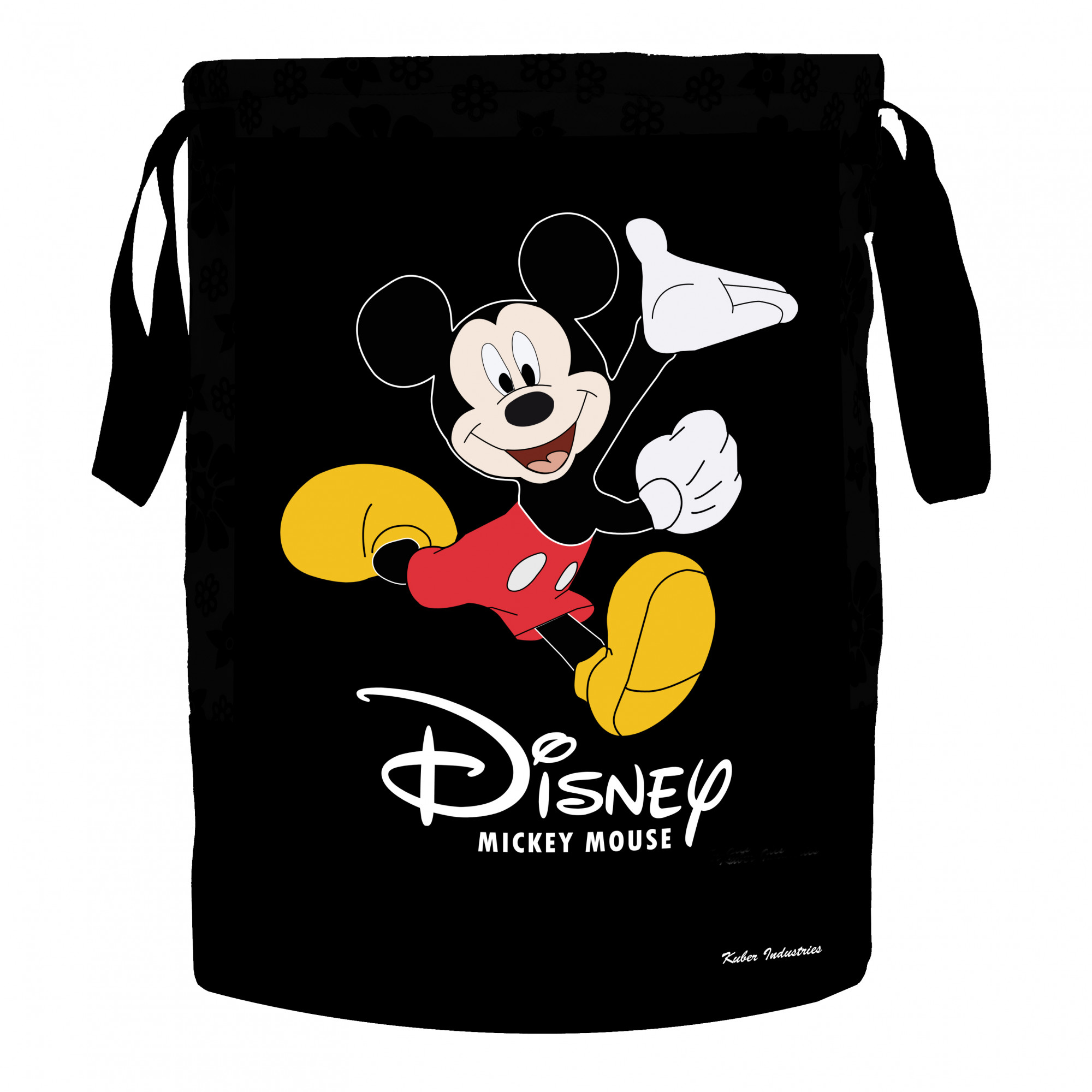 Kuber Industries Disney Print Waterproof Canvas Laundry Bag, Toy Storage, Laundry Basket Organizer 45 L (Black)