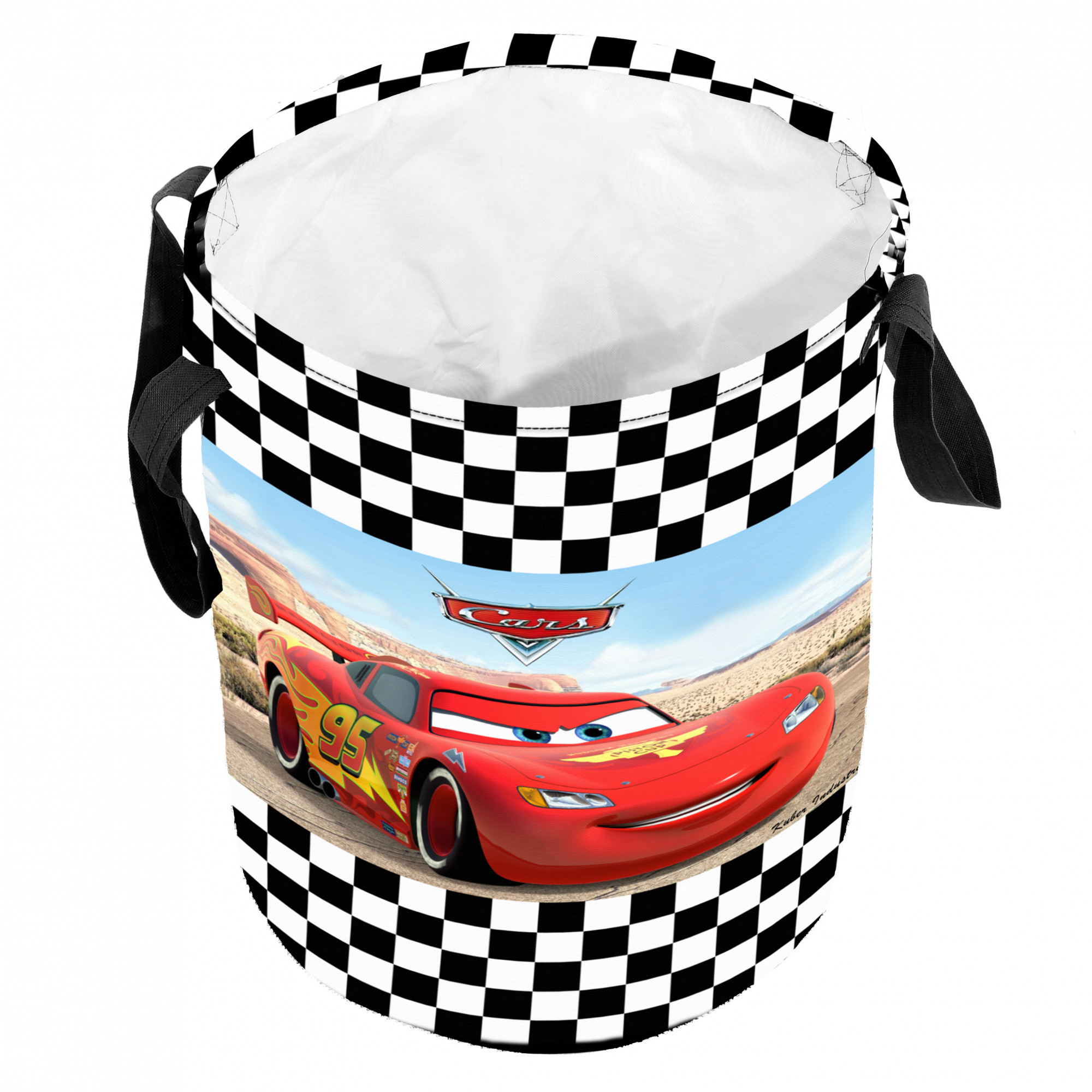 Kuber Industries Disney Print Waterproof Cotton Laundry Bag, Toy Storage, Laundry Basket Organizer 45 L (Red)-KUBMART1594